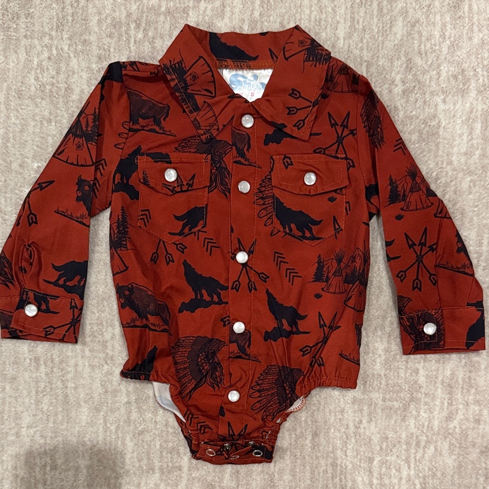 Shea Baby NWOT Western Pearl Snap Onsie